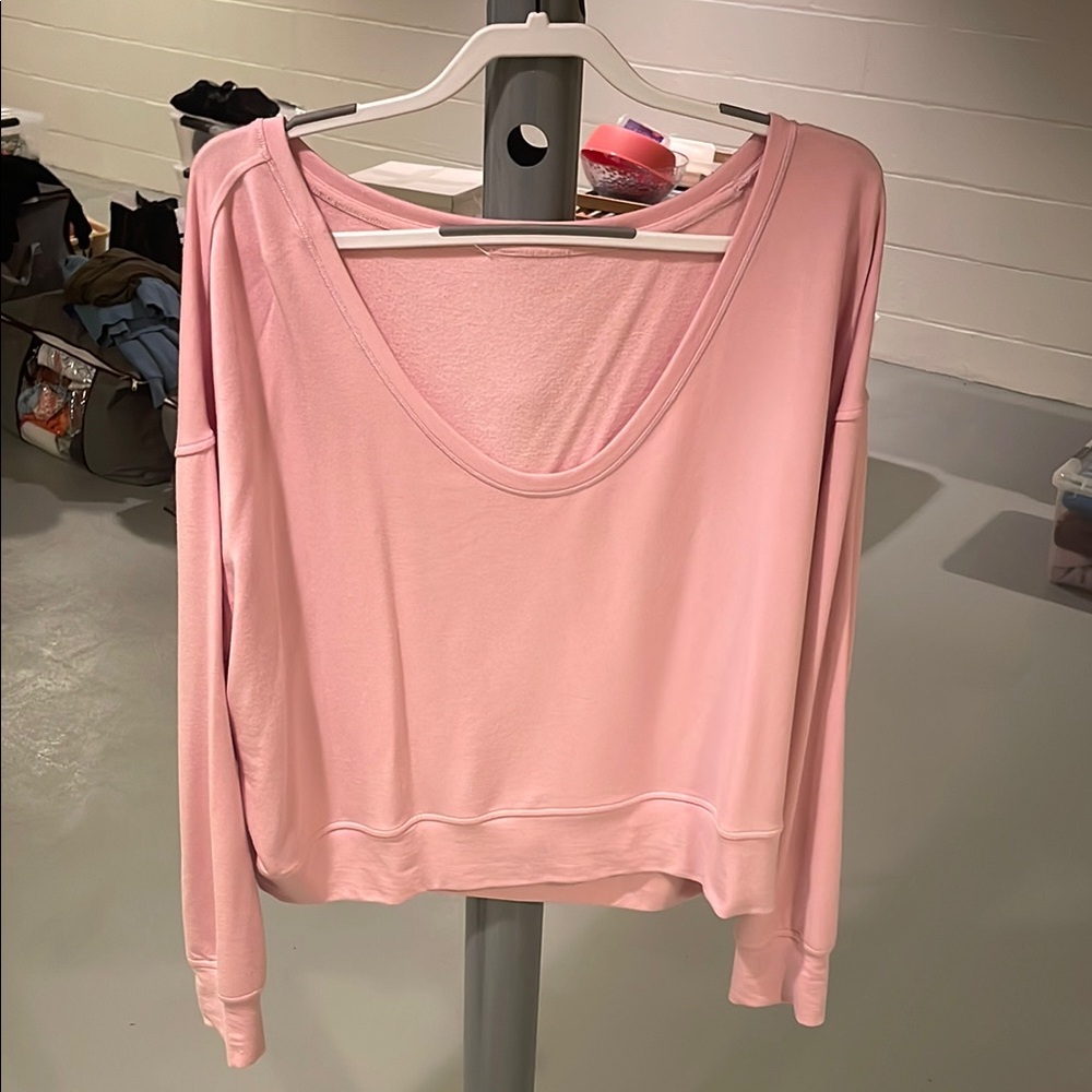 Lululemon pink haze be calm scoop neck pullover XL